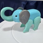 Vintage 1973 Fisher Price Blue Circus Elephant Little People Jointed Toy Figure