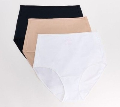 A630705 Breezies Stretch Micro Full Brief Panties Basic MEDIUM BLK/WHT/BEIGE LN