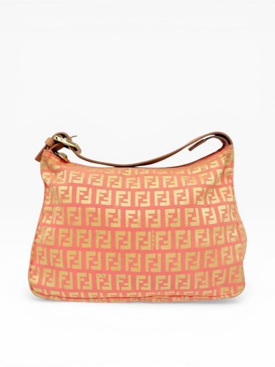 Fendi Zucca Zuccino Pink Canvas Pochette Shoulder Bag | eBay