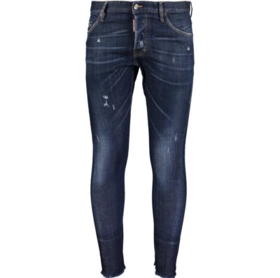 Dsquared2 Blue Slim Fit Raw Hemline Jeans - Made In Italy