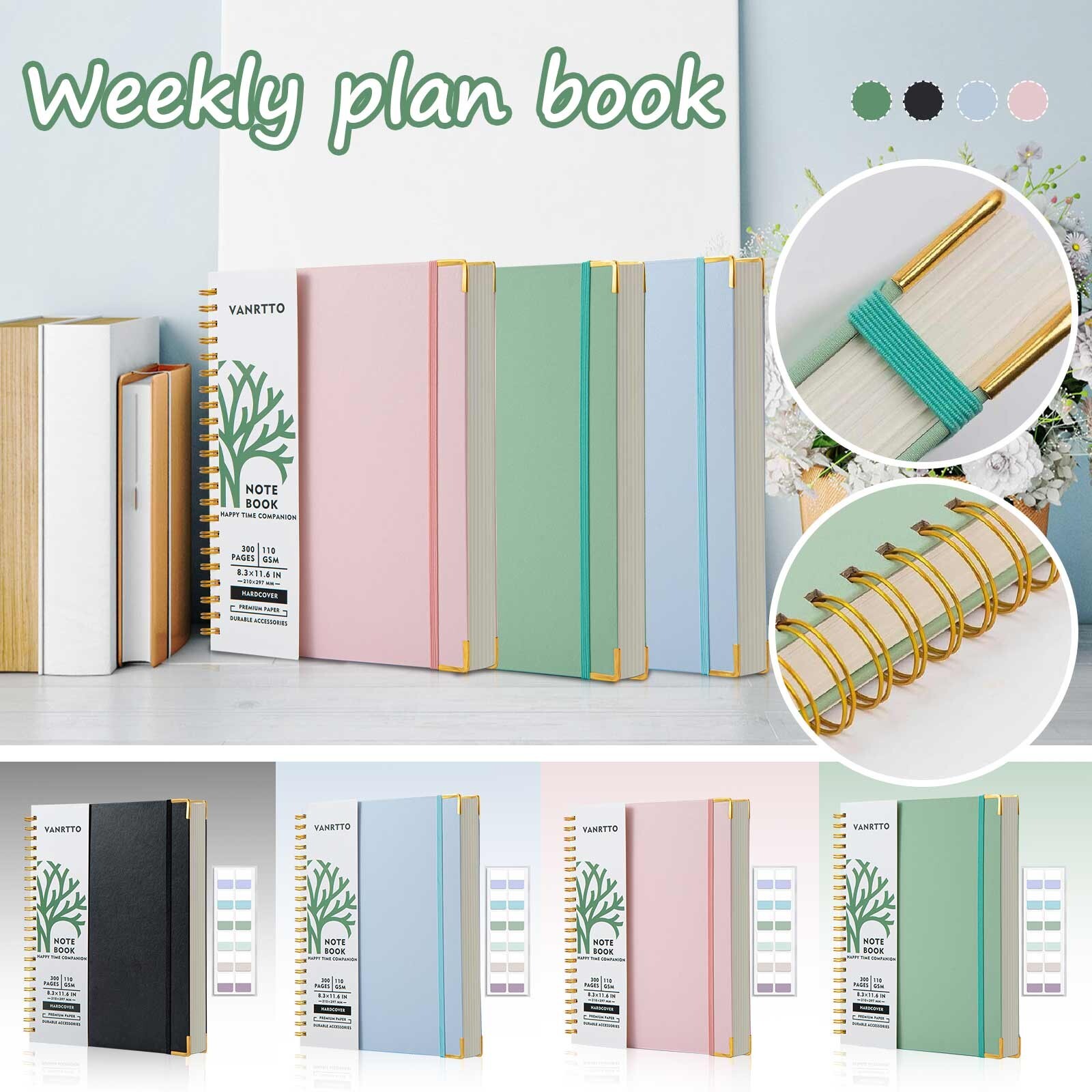 A4 Thick Coil Notebook for Student Homework Notepad Stationery-image