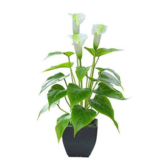 Small White Artificial Calla Lily Potted Faux Plant  