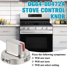 5PACK DG64-00472A DG68-00101B Gas Stove Replacement Knobs for Samsung Range Oven