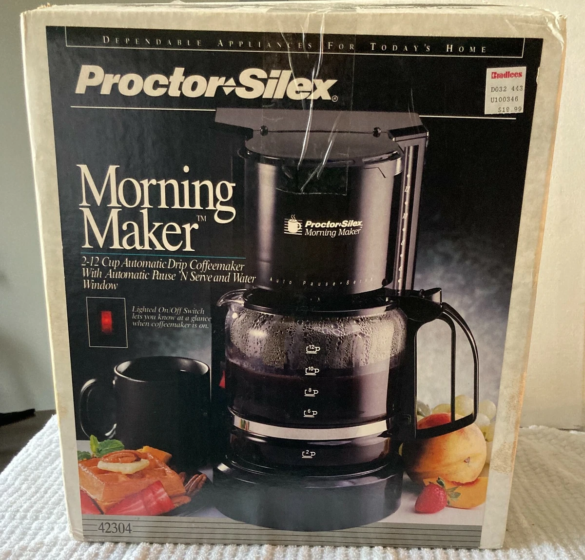 Vintage Proctor Silex Morning Maker 2-12 Cup Coffee Maker Black 42304 NEW