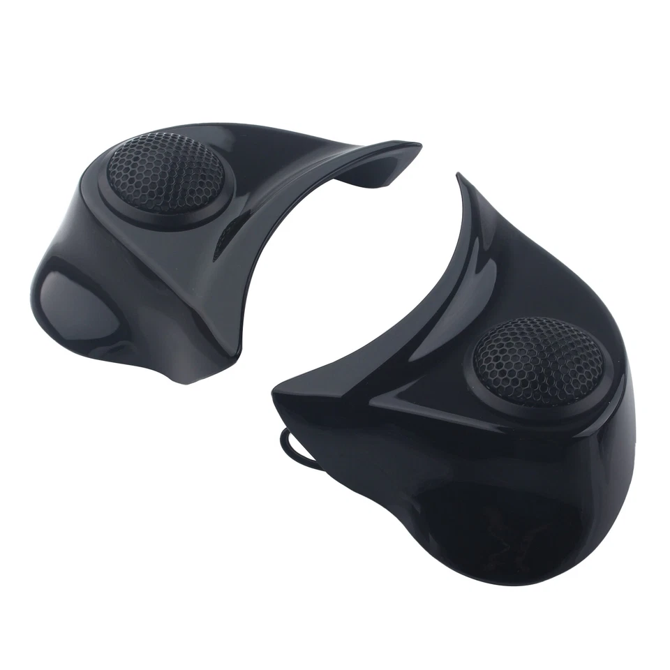 Gloss Black Batwing Speaker Pods Tweeter Kit For Harley Electra Street Tri Glide - Imagem 4 de 4