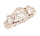 925 Sterling Silver Vintage Ring Designer 3 Round Cut Framed Topaz Sz 8  RG28376
