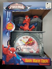 Reloj Despertador 9" Spiderman Cuarzo Analógico Alcancía M.Z. Berger & Co ¡Nuevo! RARO! 🕷