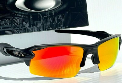 NEW Oakley FLAK 2.0 Matte Black POLARIZED Galaxy RUBY Lens