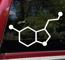Serotonin Molecular Compound Vinyl Decal V2 - Chemical Structure Die Cut Sticker