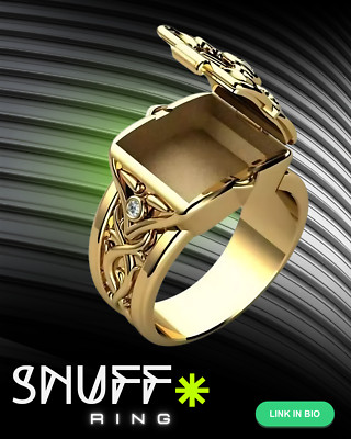 Snorting Ring Gold Cross Ring with Secret Compartment Stash Snuff Snort - Size 10 ...