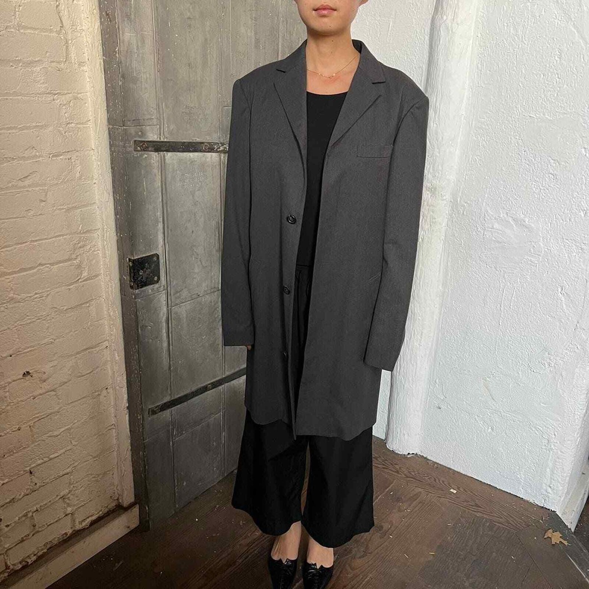 MASAKI MATSUSHIMA Gray Men's Wool Suiting Long Coat Japan | eBay