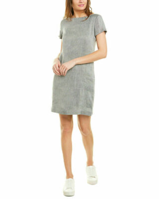 Theory Linen Casual Structured T-Shirt Dress black/white (grey) Small NWT  $395 | eBay