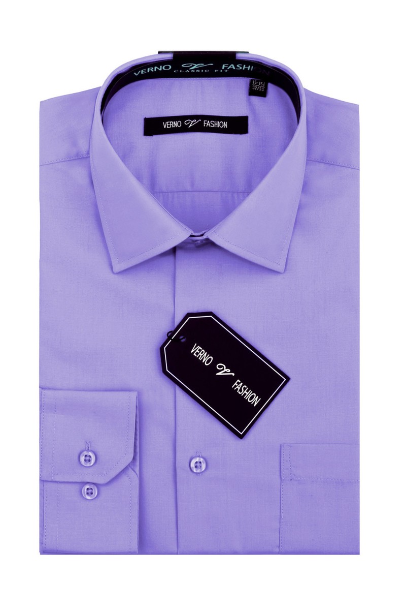 Verno Men's Classic Fashion Fit Long Sleeve Dress Shirt Verno Men's Classic Fashion Fit Long Sleeve Dress Shirt