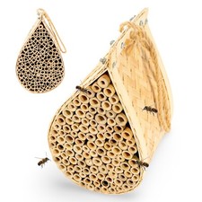 MEK Mason Bee House with Bamboo Tubes Hanging Teardrop Pollinator Habitat