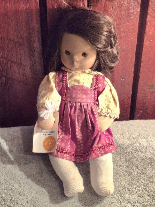 Vintage German 16" Stupsi Doll Brown Hair  Hispanic With Tags 1974