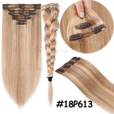 CLEARANCE Double Wefted Clip In Full Head 100% Remy Human Hair Extensions Thick