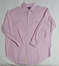 Ralph Lauren Yarmouth Pink Oxford Button Down Shirt Mens 16.5/33 Flesh Pony
