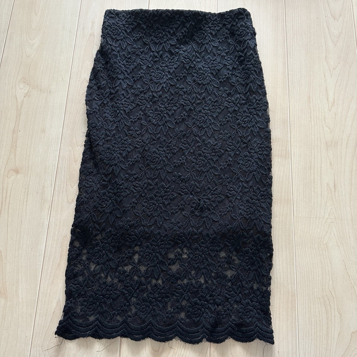 Women's Black Lace Midi Skirt Forever 21 Size 8/10 UK