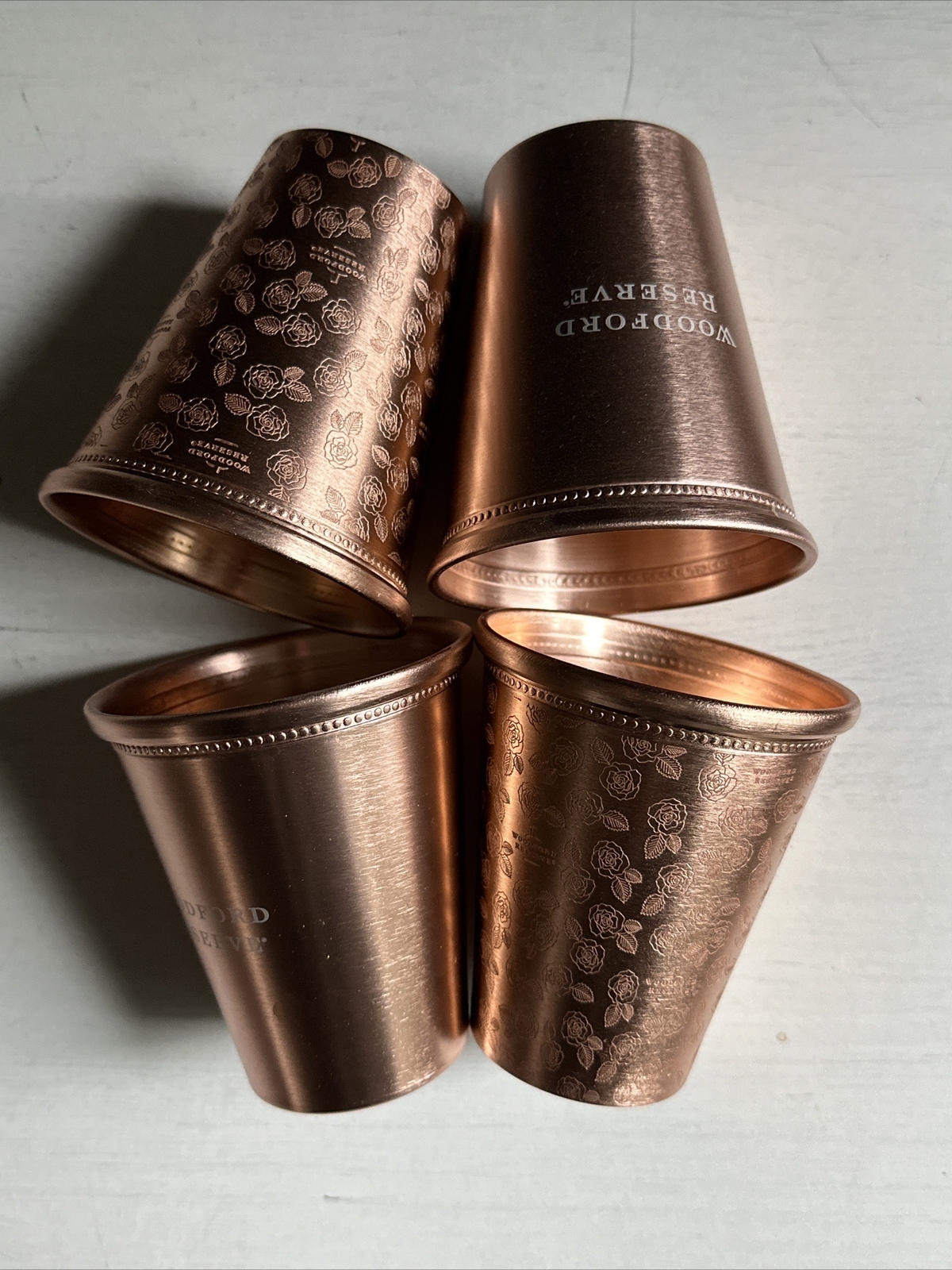 4Pack Kentucky Derby Woodford Reserve Mint Julep Copper Cups Churchill