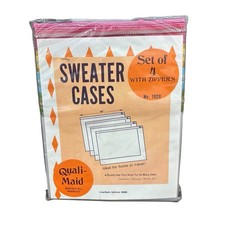Vintage Pack Of 4 Quali-Maid Zippered Sweater Cases/Bags Pastel Colored