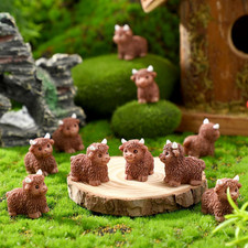 100 Pcs Mini Highland Cow Figurines Bulk Mini Cow Figurines Cake Decorations Cut