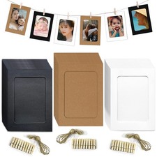 4x6 Picture Frames collage wall decor DIY Cardboard with 30 Wood Clips