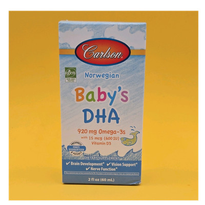 Carlson Norwegian Baby's DHA Omega-3s + Vitamin D3, Norwegian Fish Oil, 1 fl oz 