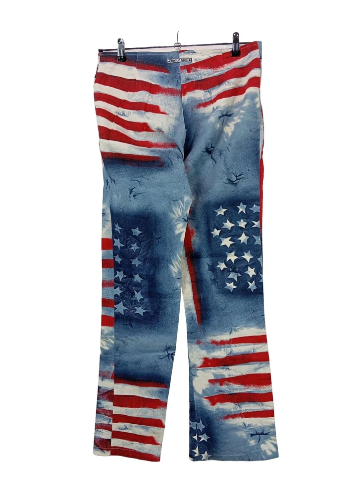 UNCLE SAM Pantalon en jersey Dames Pantalon T EU 40 bleu-rouge-blanc - Photo 2/4