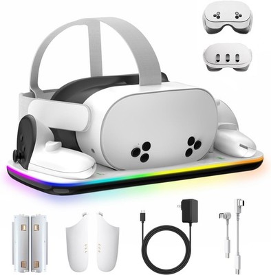 Charging Dock Compatible with Meta Oculus Quest 3/3S, VR Headset Controller Acce