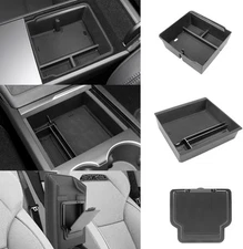 Tesla Model 3, Highland Center Console Organizer Armrest Hidden Storage Box, Bla
