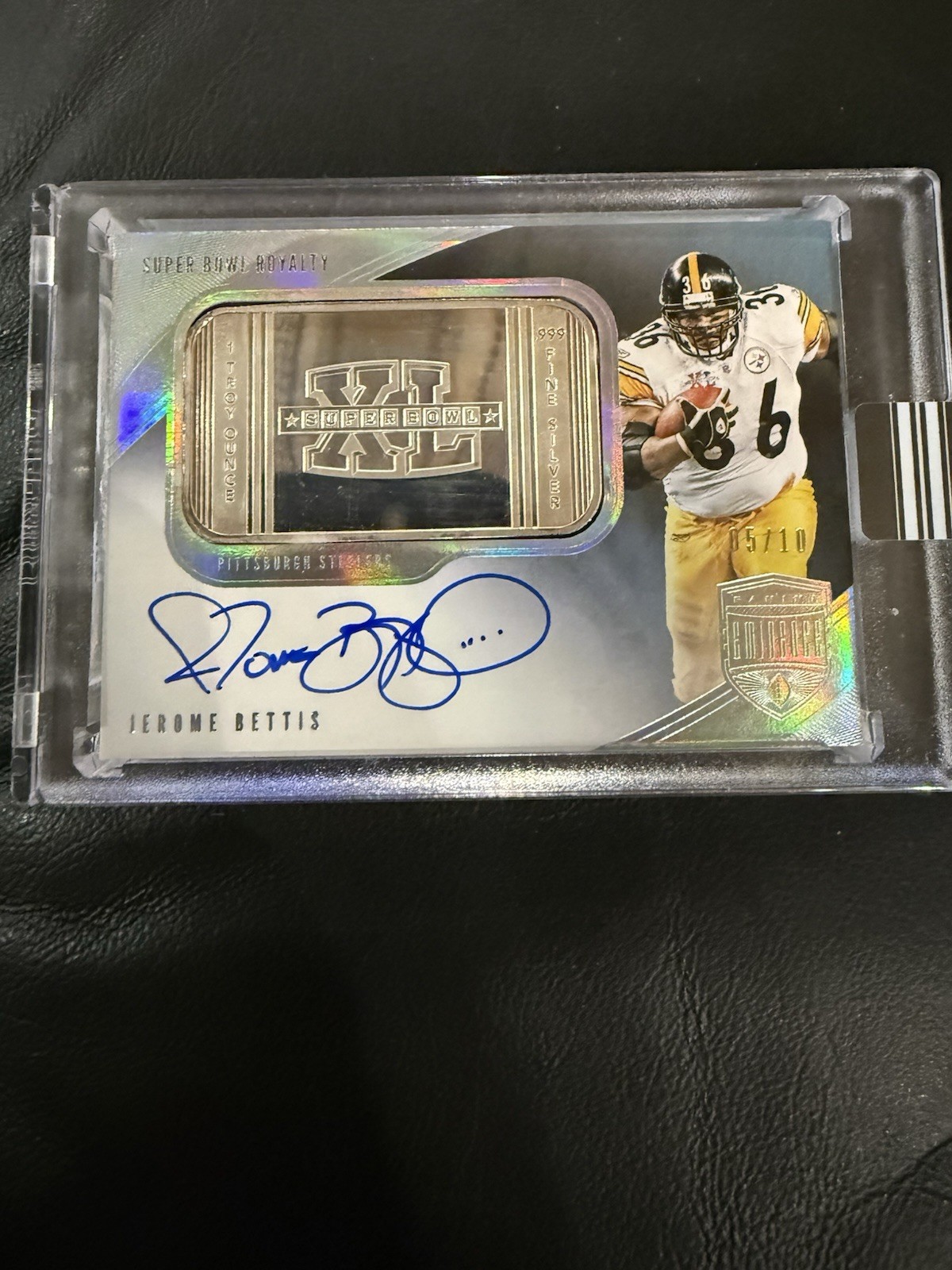 2021 Panini Eminence Auto 5/10 Silver Bar Jerome Bettis 1 Troy Oz OCA 