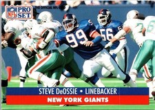  1991 Steve Deossie 99 Giants 58 National Football League Sports Trading Card