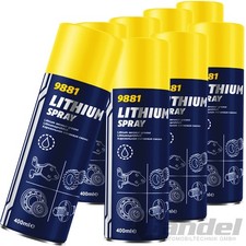8x 400ml MANNOL 9881 LITHIUM SPRAY SPRÜHFETT SCHMIERFETT FETTSPRAY LITHIUMSPRAY