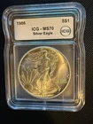 1986 American Silver Eagle MS70 Key Date- First Year Issue