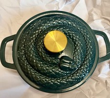 Nwt Rare Smith & Clark Green Snake Enameled Cast Iron Dutch Oven Snake Lid