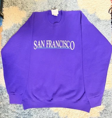 Sudadera De Colección Lee San Francisco Púrpura Hecha en EE. UU. Talla XL - Imagen 1 de 4
