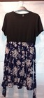 Pretty Dress Black T-shirt style jersey top and Chiffon Blue Floral Skirt