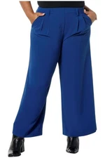 Antthony Women's Wide Leg Pull-On Trouser Pant Navy