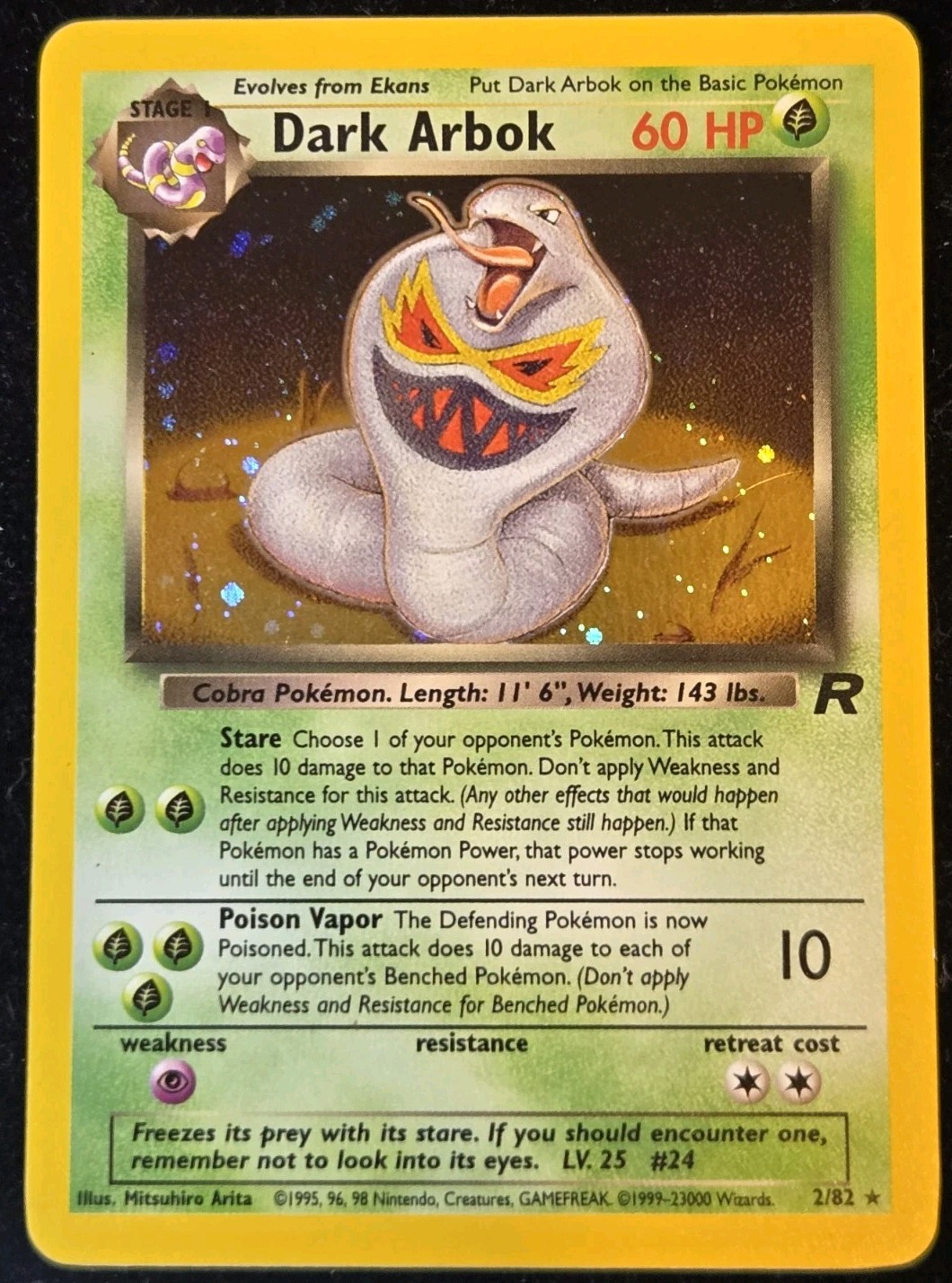 Dark Arbok 2/82 Team Rocket Holo Rare Pokemon Card - NM