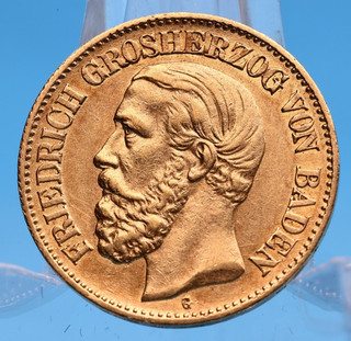 Baden 10 Mark 1888 G Friedrich 3 98 Gramm 900 Gold Ss Jaeger 186