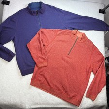 Tommy Bahama Men's 2XL Reversible Quarter-Zip Sweaters Lot of 2 Purple  Red