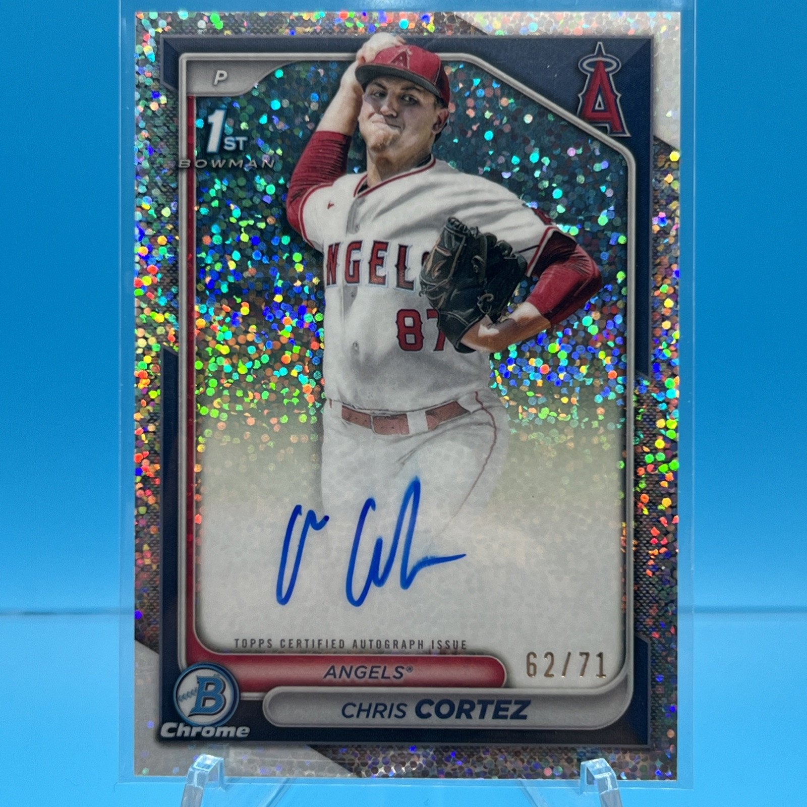 2024 Bowman Draft Chrome #CPA-CCZ Chris Cortez 1st Auto Sparkle Refractor 62/71