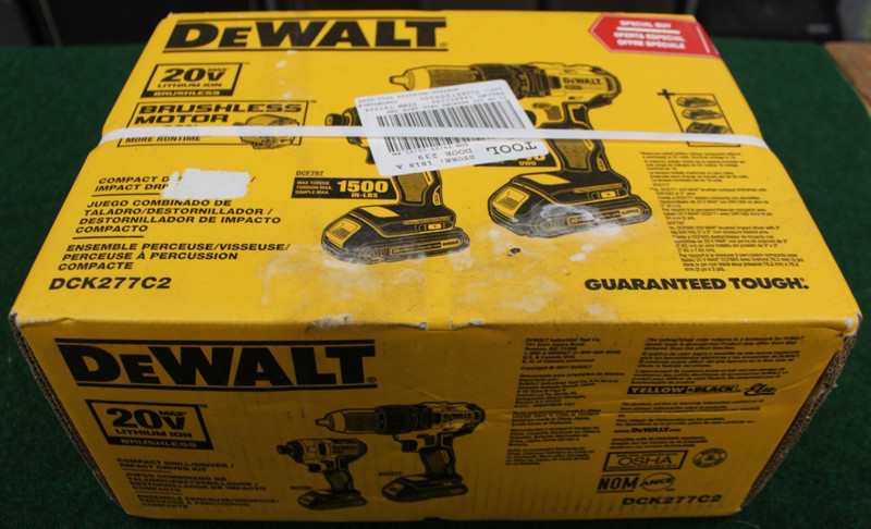 DEWALT DCK277C2 20 Volt, Max Compact Brushless Drill/Driver Impact Combo Kit