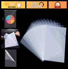 48 Pack Clear Plastic Document Folders - L-Type Project Pockets for A4/Letter Si