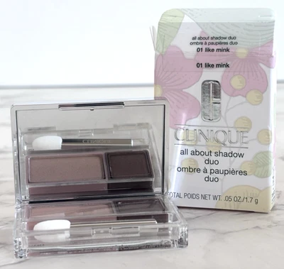 Clinique All About Shadow Duo - 01 Like Mink - FullSize New In Box Free Shipping - Image 1 of 3