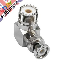 1Pack BNC Male Plug To UHF SO239 Female RF Coaxial Adapter Cable Converter 90°