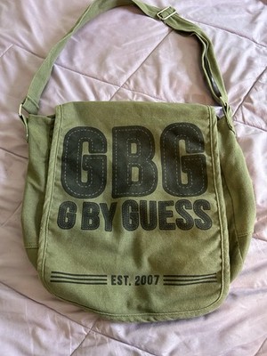 GUESS GBG G by GUESS EST. 2007 Olive Canvas Messenger Bag Crossbody Purse