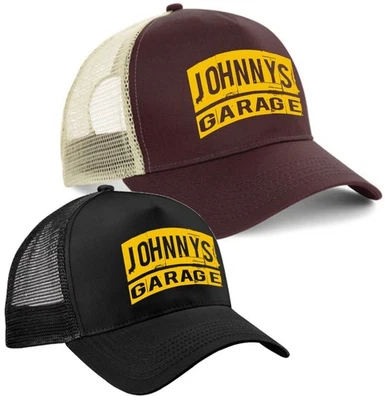 Hellmotors Johnnys Garage Trucker Cap V8 Old School Biker Basecap USCar Gelb - Bild 1 von 3