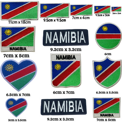 Namibia Nationalflagge Bügelbild Patch bestickt Aufnähen Applikation Abzeichen