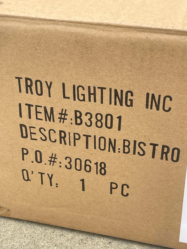Troy Lighting B3801 BISTRO 水晶壁灯 全新带盒 石墨/锡 已停产 — 第 4/4 张图片